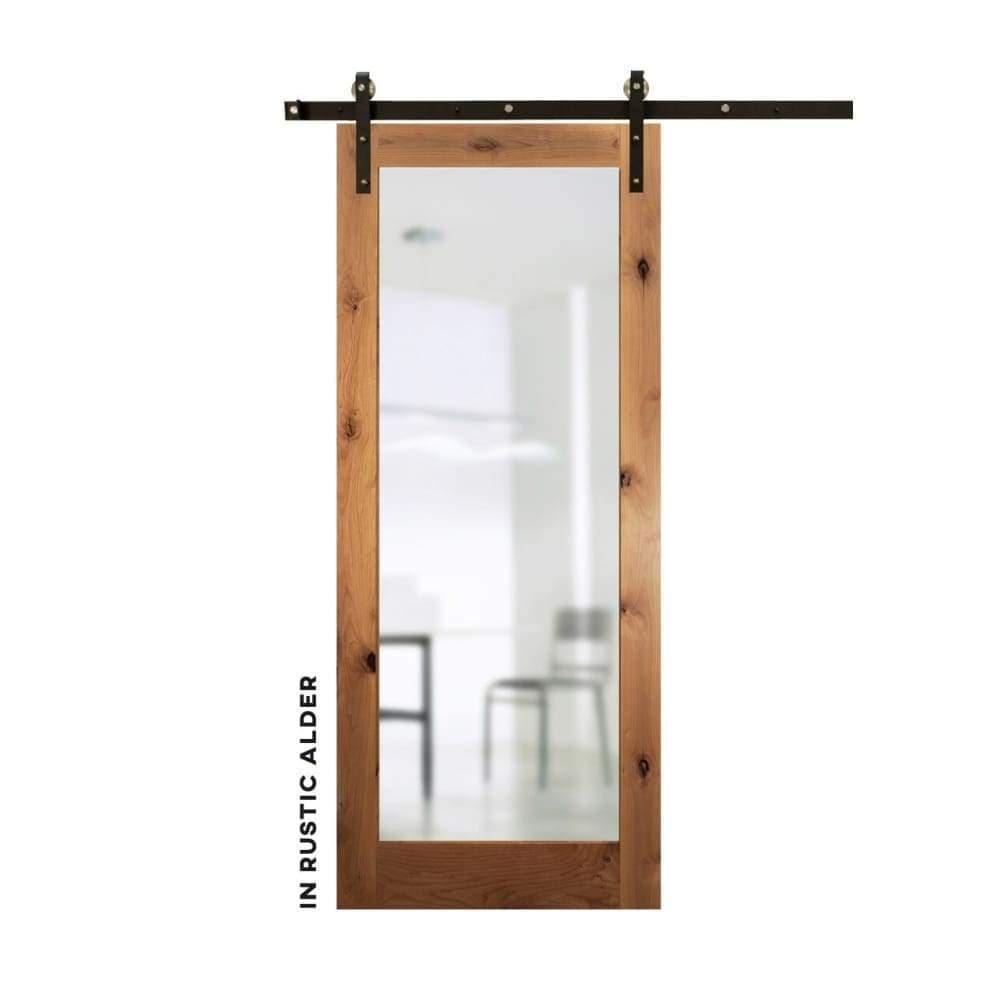 Classic Swinging Barn Door With Mirror - Sliding Barn Door Hardware by RealCraft