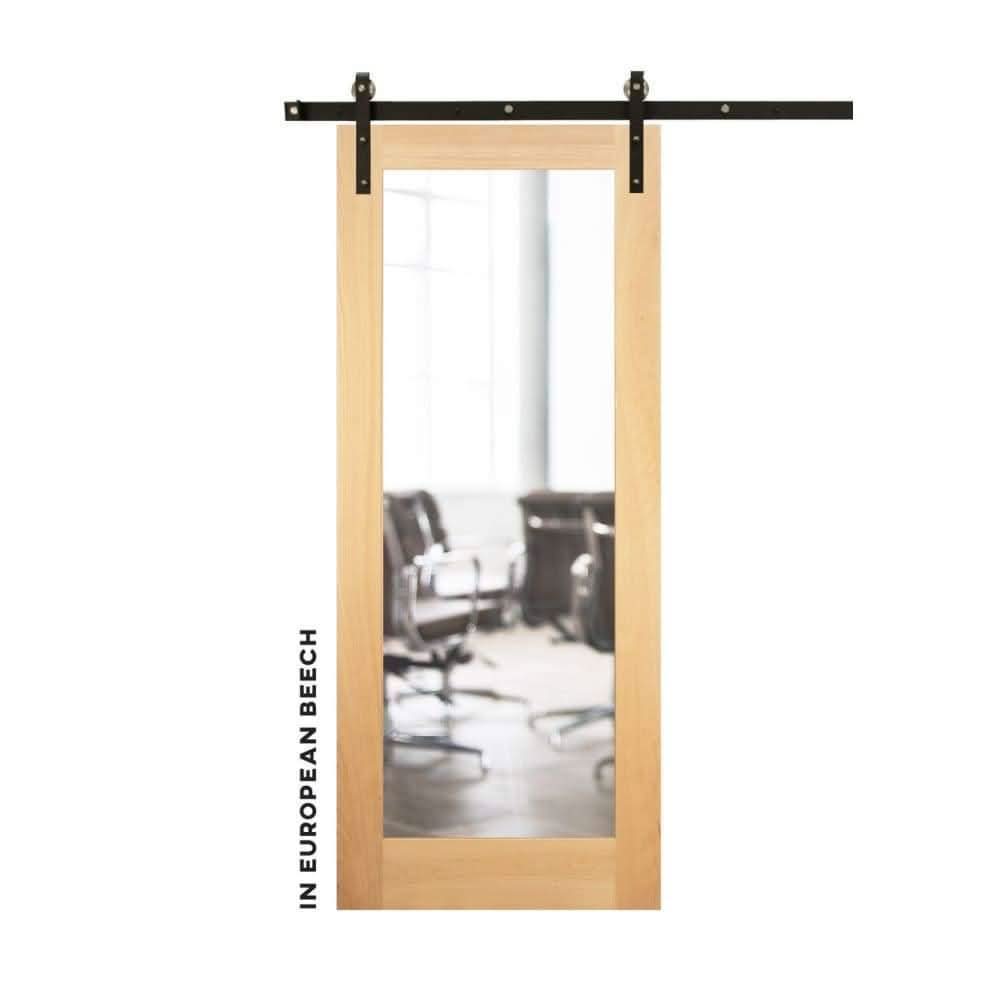 Classic Swinging Barn Door With Mirror - Sliding Barn Door Hardware by RealCraft