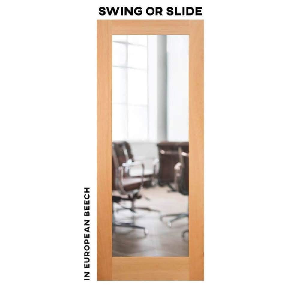 Classic Swinging Barn Door With Mirror - Sliding Barn Door Hardware by RealCraft