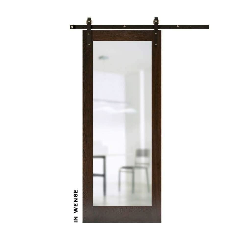 Classic Swinging Barn Door With Mirror - Sliding Barn Door Hardware by RealCraft