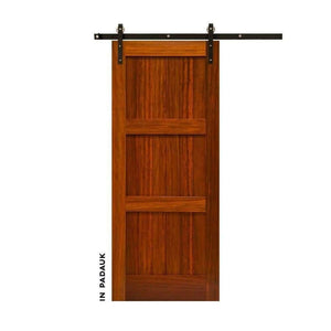 Craftsman Three Panel Wooden Sliding Doorr - Sliding Barn Door Hardware by RealCraft