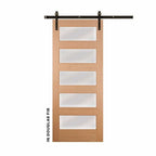 Five Panel Horizontal Sliding Glass Barn Door - Sliding Barn Door Hardware by RealCraft