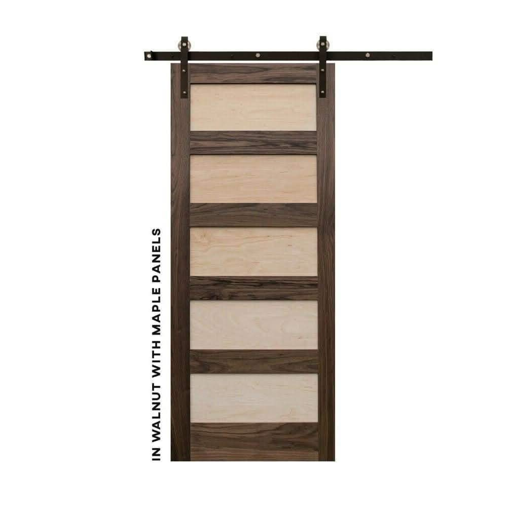 Five Panel Horizontal Swinging Barn Door - Sliding Barn Door Hardware by RealCraft