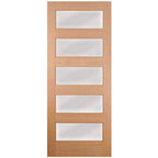 Five Panel Horizontal Swinging Glass Barn Door - Sliding Barn Door Hardware by RealCraft