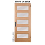 Five Panel Horizontal Swinging Glass Barn Door - Sliding Barn Door Hardware by RealCraft