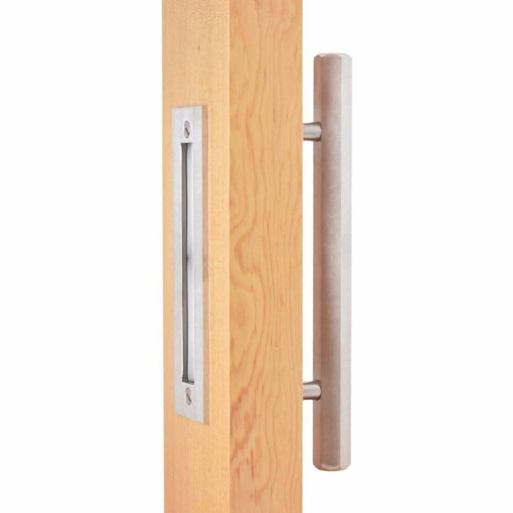 Hex Bar Sliding Door Handle & Flush Pull Set - Sliding Barn Door Hardware by RealCraft