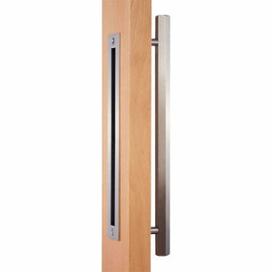 Hex Bar Sliding Door Handle & Flush Pull Set - Sliding Barn Door Hardware by RealCraft