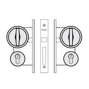 Flush Turn Handle & Lock For A Pocket Door