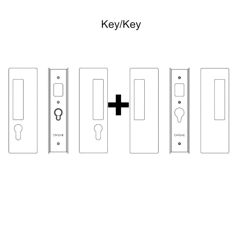 CL400 Bi-Parting Barn Door Handles & Pocket Door Lock Set