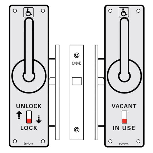 CL100 ADA LaviLock Handle & Lock Barn Door