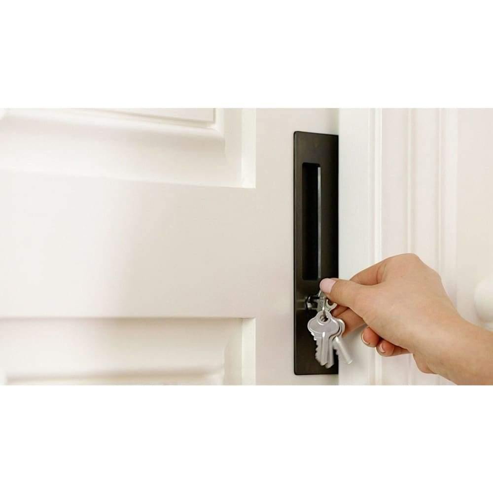 Magnetic Key Pocket Door Lock &amp; Handle - Sliding Barn Door Hardware by RealCraft
