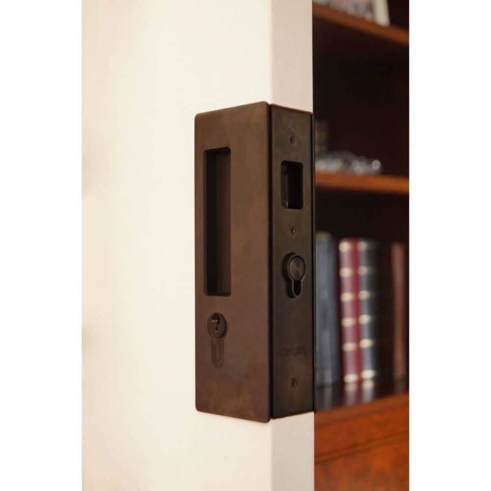 Magnetic Key Pocket Door Lock & Handle - Sliding Barn Door Hardware by RealCraft