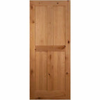 Mid-Century Modern 4 Panel Sliding Farmhouse Door by RealCraft