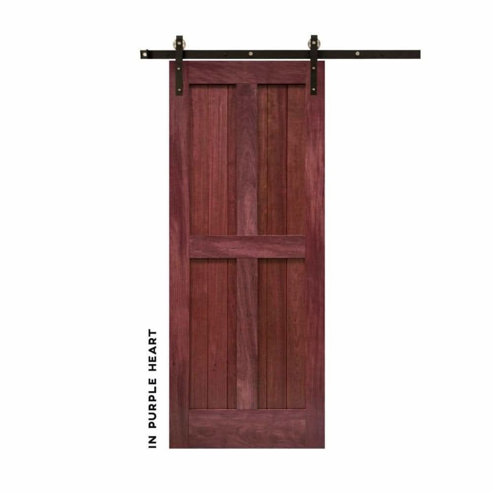 Mid-Century Modern 4 Panel Sliding Farmhouse Door by RealCraft