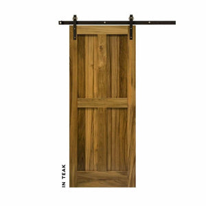 Mid-Century Modern 4 Panel Sliding Barn Door - Sliding Barn Door Hardware by RealCraft