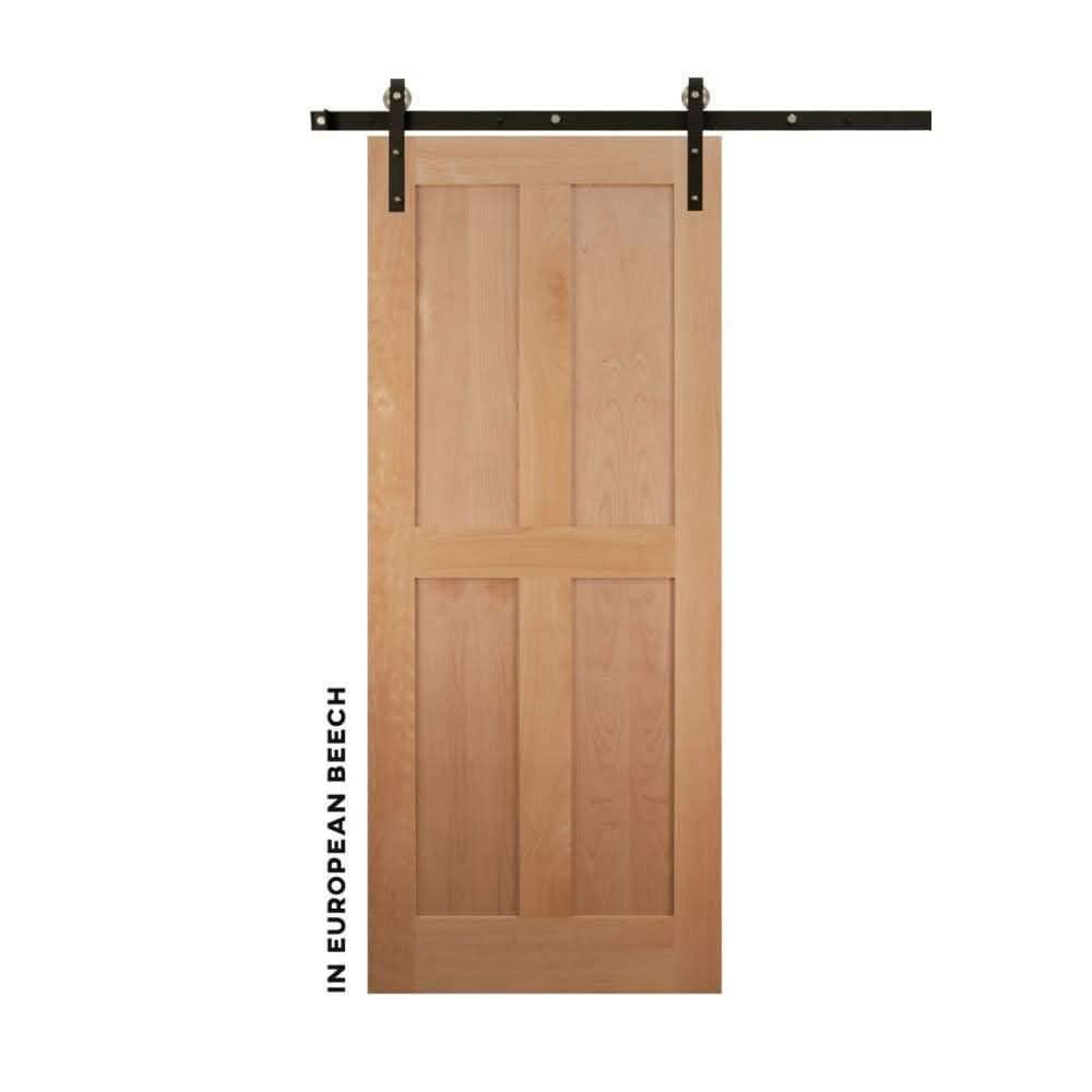 Mid-Century Modern 4 Panel Swinging Barn Door - Sliding Barn Door Hardware by RealCraft