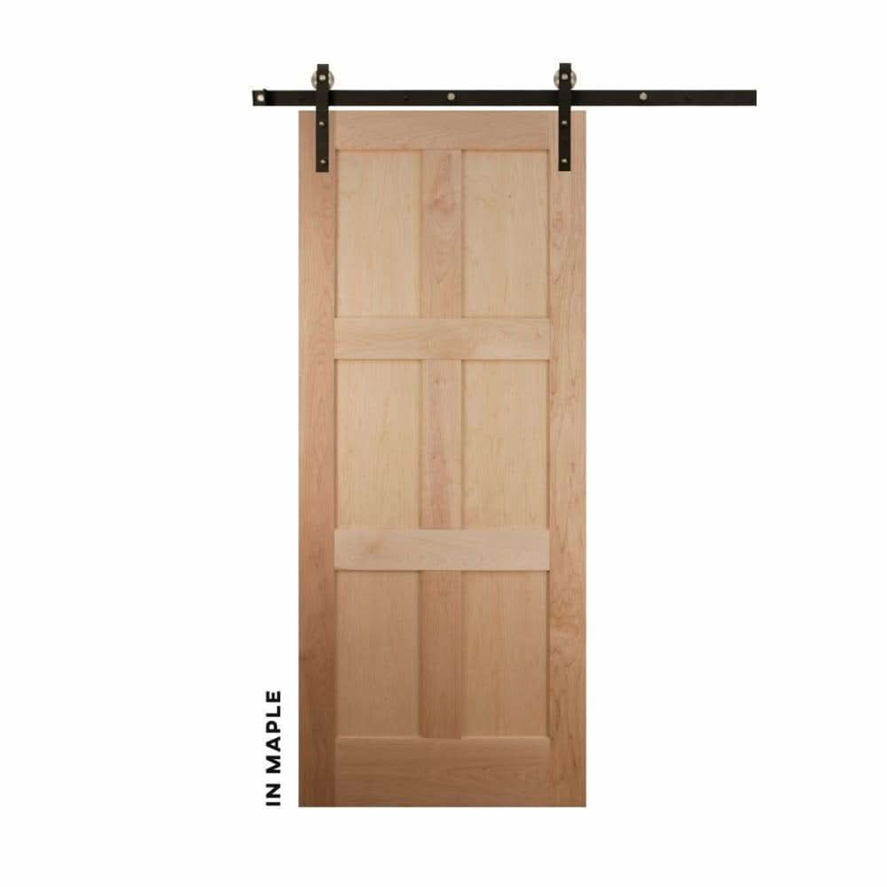 Mid-Century Modern 6 Panel Wooden Sliding Door | RealCraft