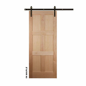 Mid-Century Modern 6 Panel Sliding Barn Door - Sliding Barn Door Hardware by RealCraft