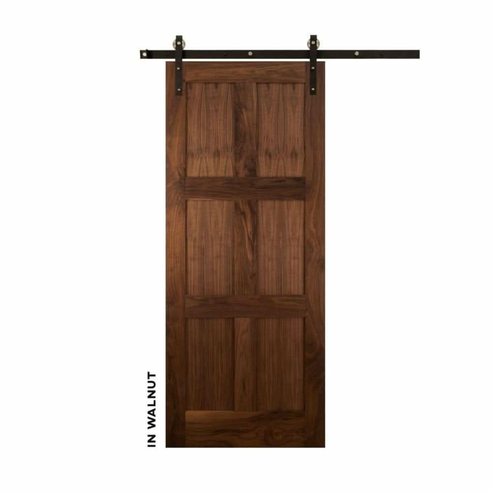 Mid-Century Modern 6 Panel Sliding Barn Door - Sliding Barn Door Hardware by RealCraft