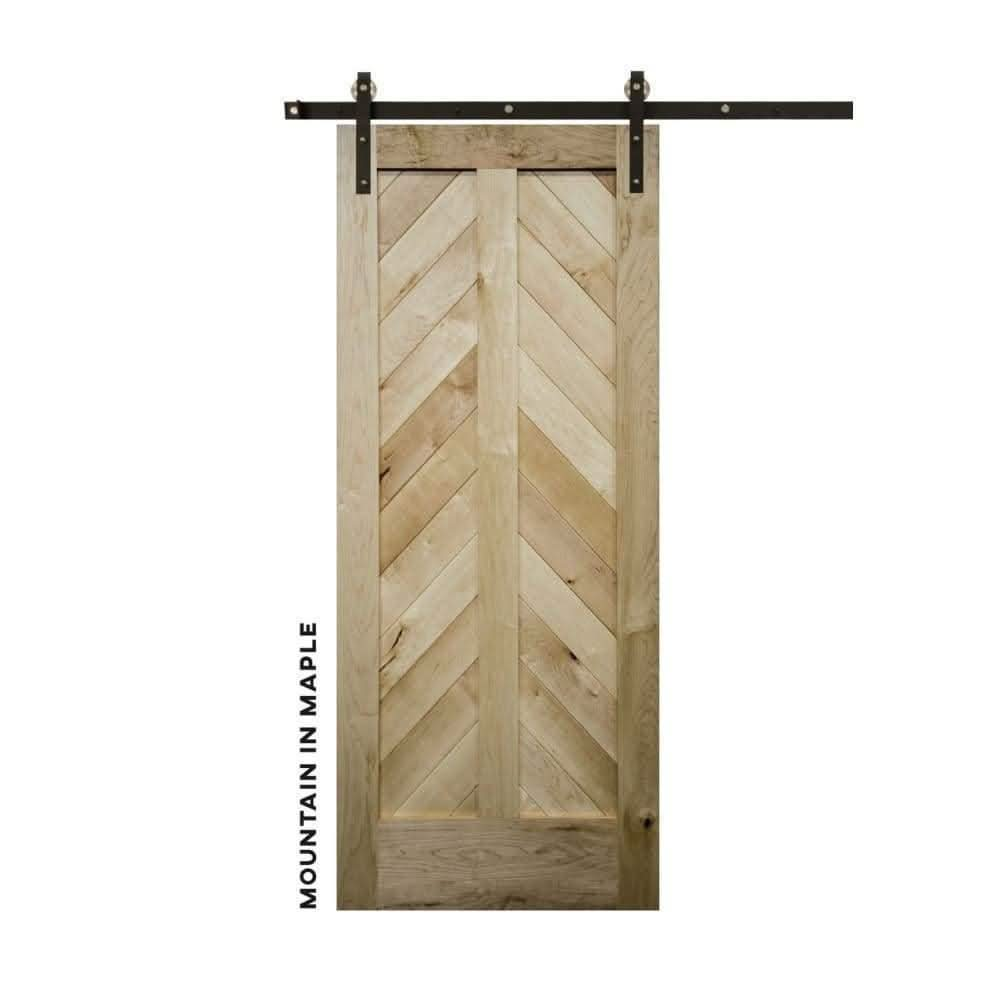 Mountain Chevron Sliding Barn Door - Sliding Barn Door Hardware by RealCraft