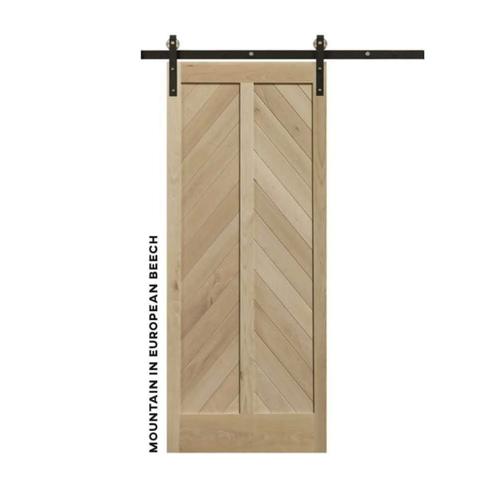 Mountain Chevron Sliding Barn Door - Sliding Barn Door Hardware by RealCraft