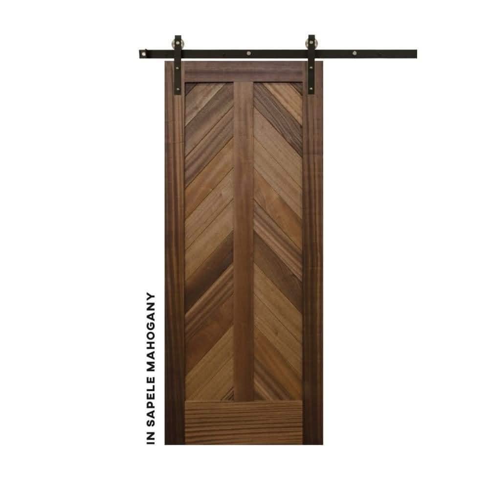 Walnut Mountain Chevron Solid Wood Exterior Front Door