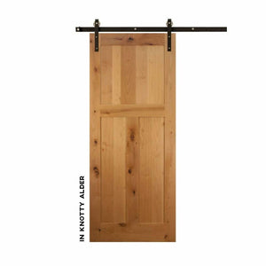 Shaker Style Low T Panel Sliding Door - Sliding Barn Door Hardware by RealCraft