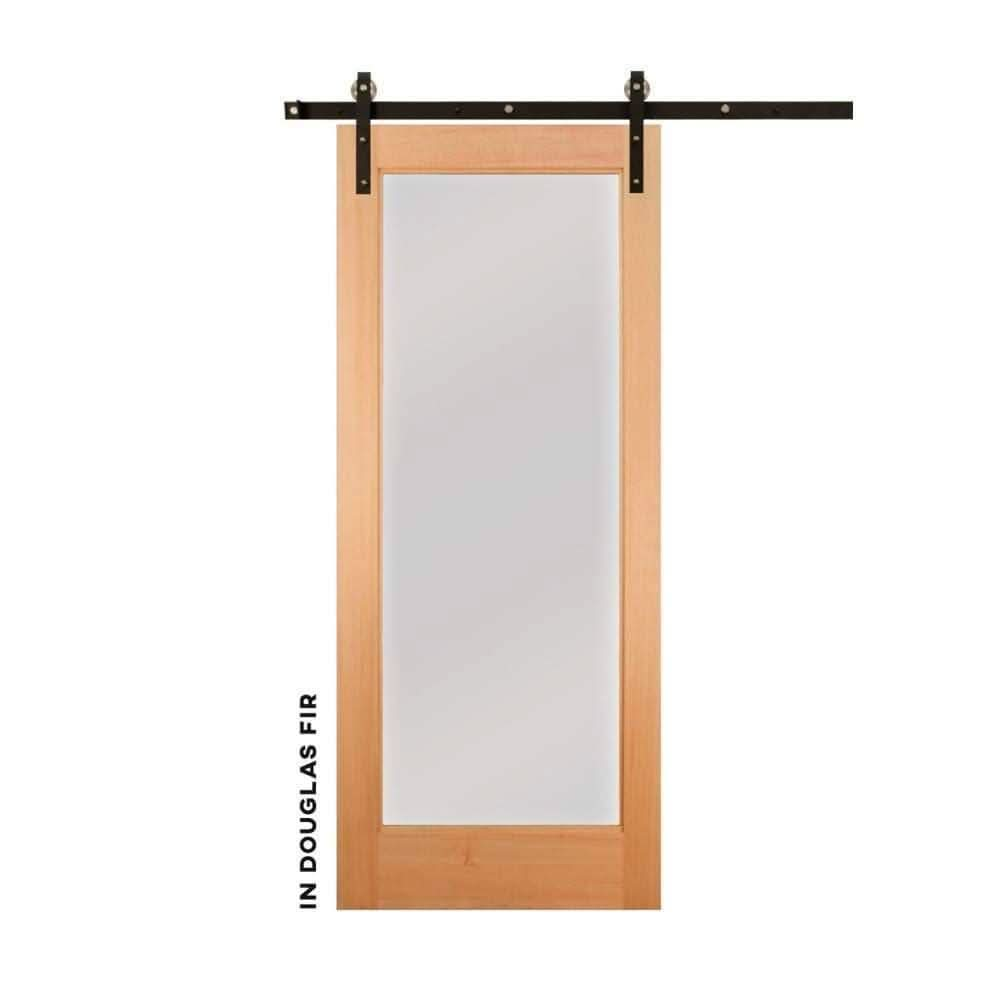 Single Panel Sliding Glass Barn Door - Sliding Barn Door Hardware by RealCraft