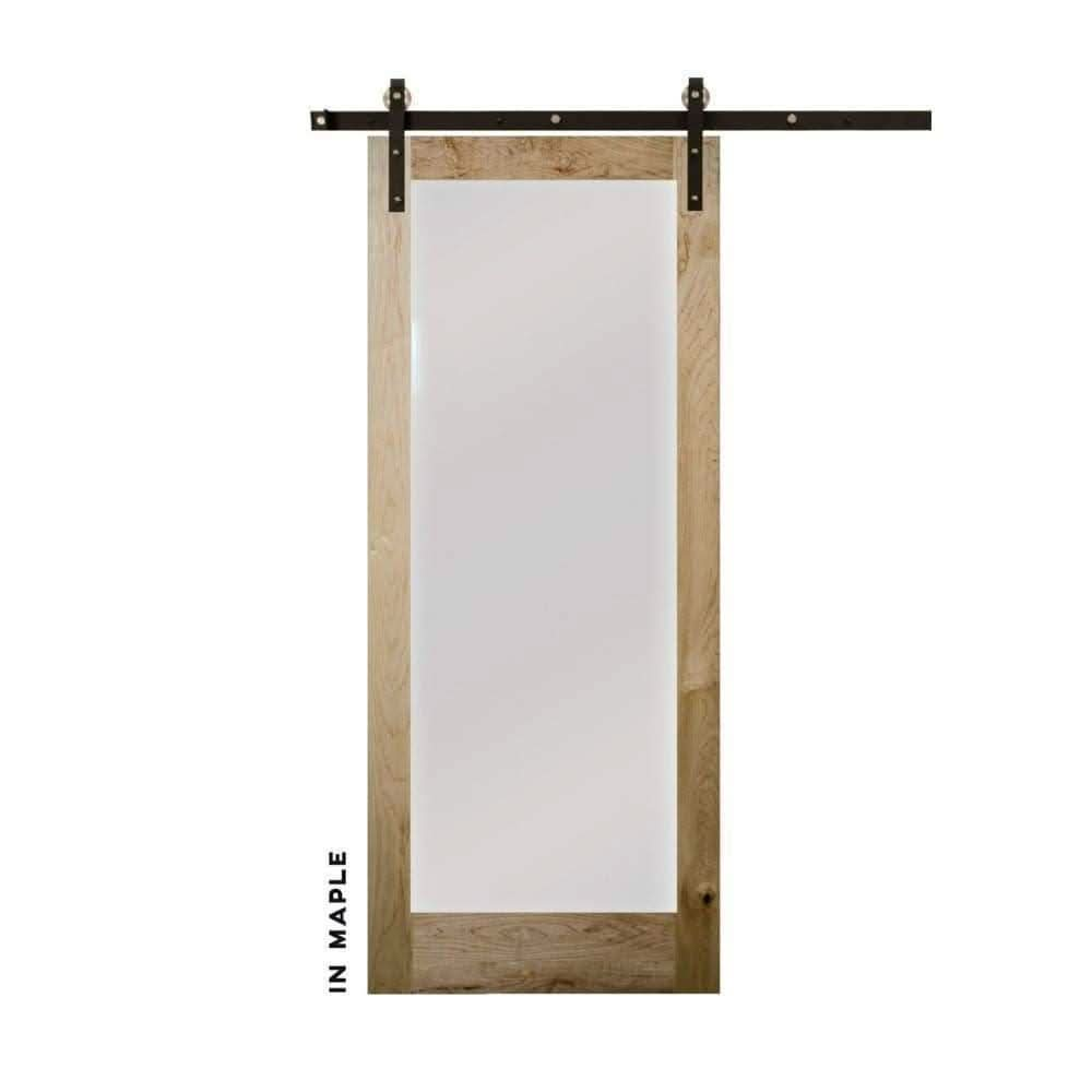 Single Panel Sliding Glass Barn Door - Sliding Barn Door Hardware by RealCraft