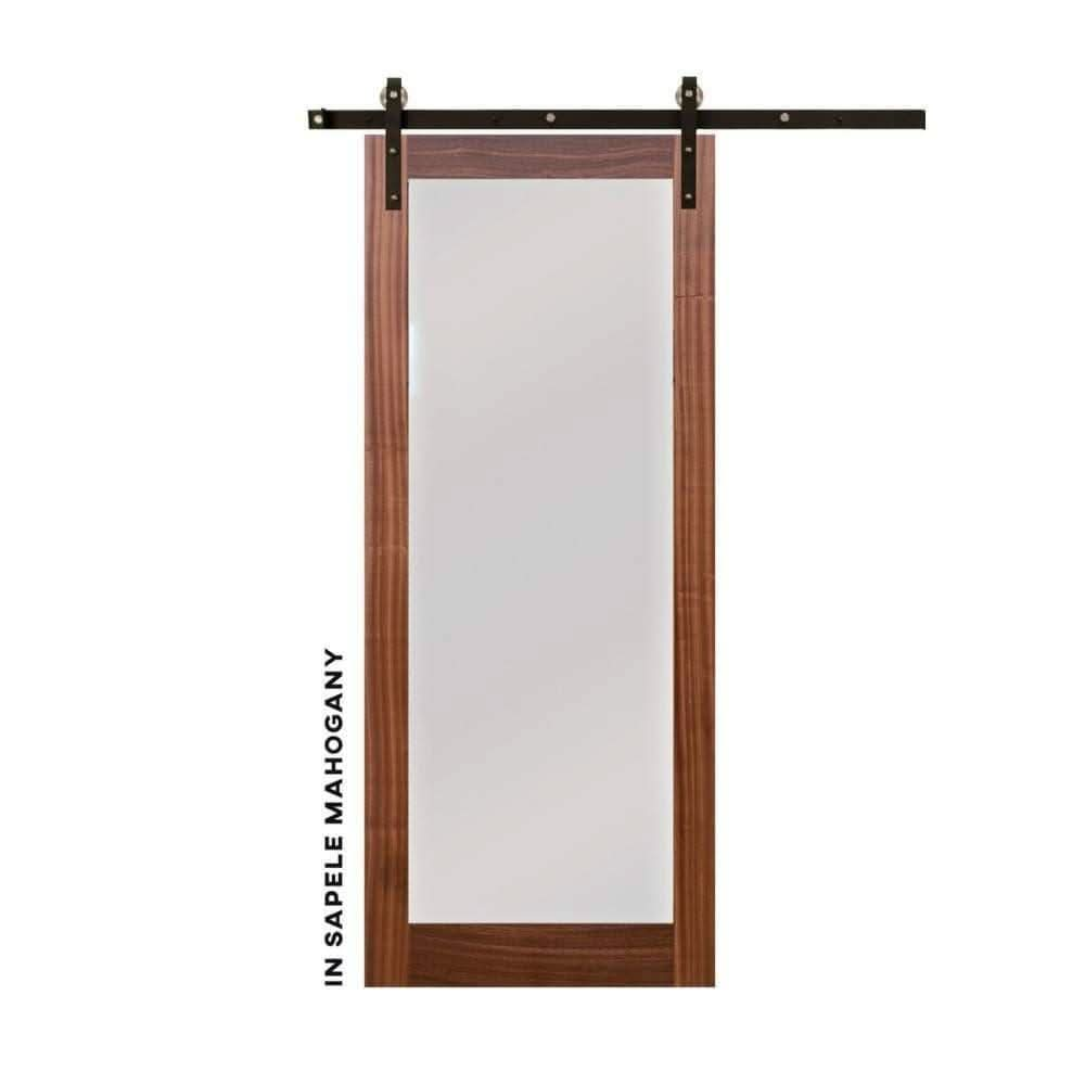 Single Panel Sliding Glass Barn Door - Sliding Barn Door Hardware by RealCraft