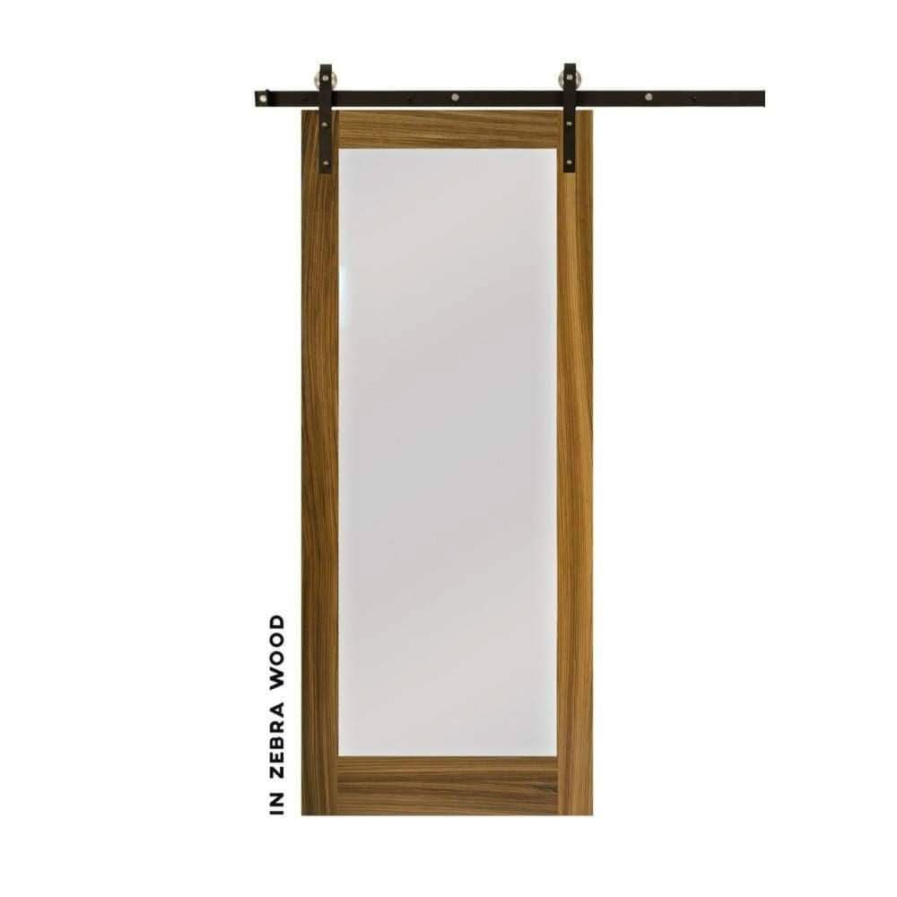 Single Panel Sliding Glass Barn Door - Sliding Barn Door Hardware by RealCraft