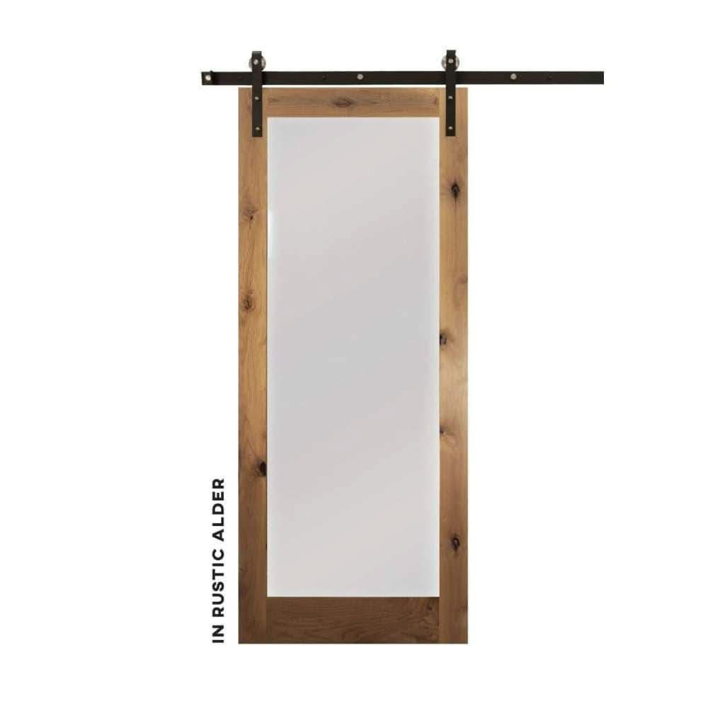 Single Panel Swinging Glass Barn Door - Sliding Barn Door Hardware by RealCraft