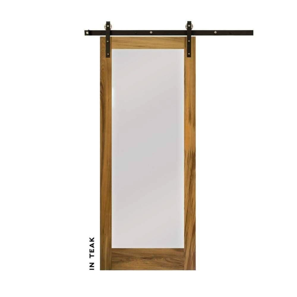 Single Panel Swinging Glass Barn Door - Sliding Barn Door Hardware by RealCraft