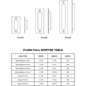 Solid Bronze Flush Sliding Door Pull Handles - Sliding Barn Door Hardware by RealCraft