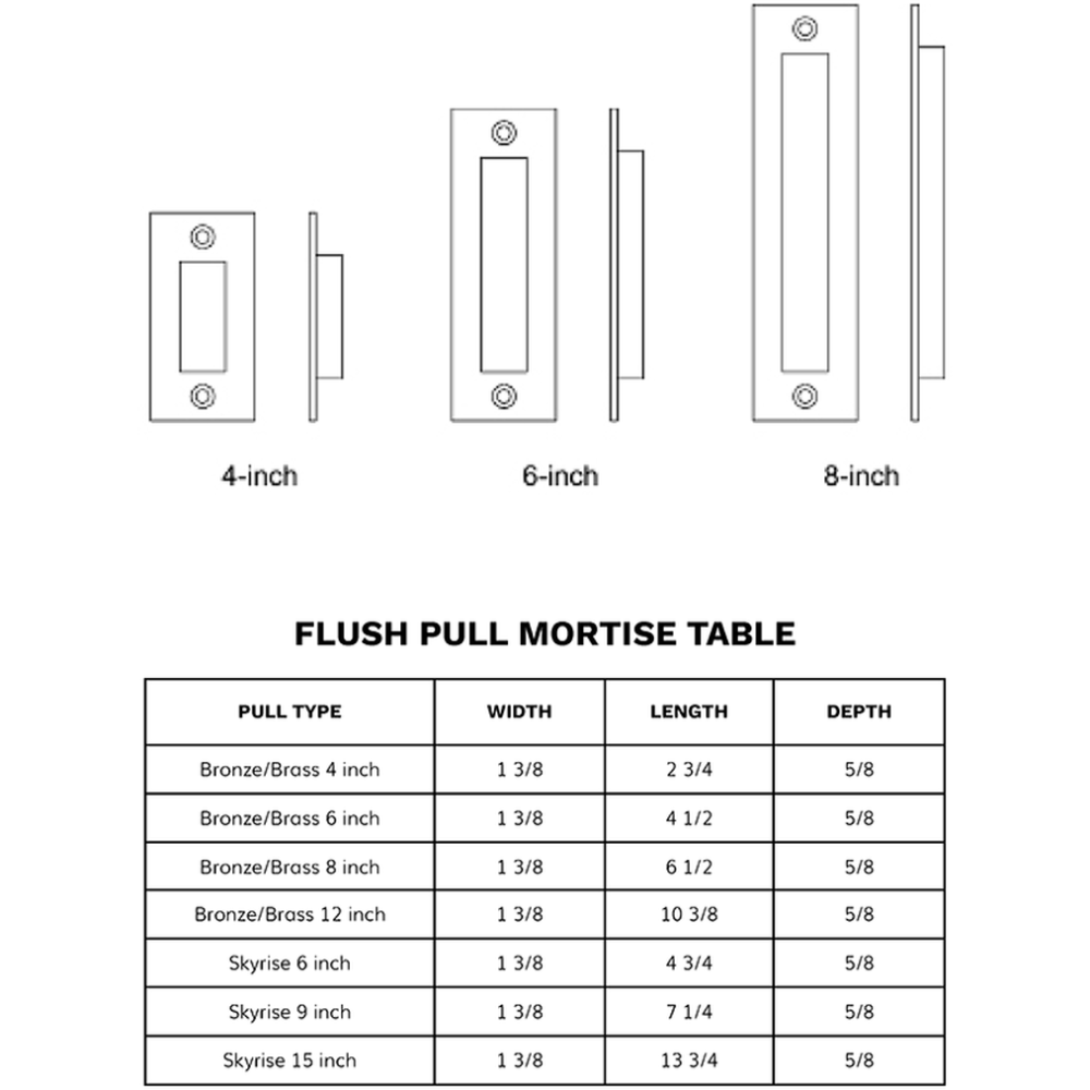 Solid Bronze Flush Sliding Door Pull Handles - Sliding Barn Door Hardware by RealCraft