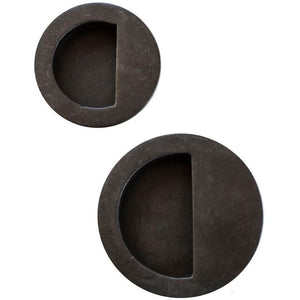 Solid Bronze Round Flush Sliding Barn Door Handle - Sliding Barn Door Hardware by RealCraft