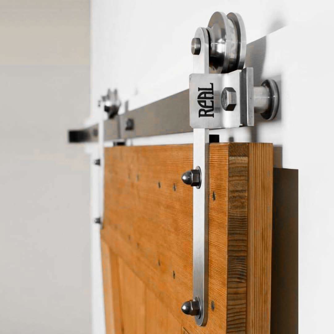 Stainless Steel Prop Interior & Exterior Barn Door Hardware Kit