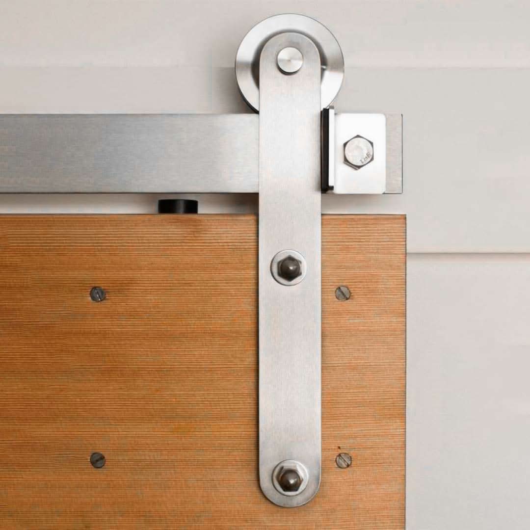 Stainless Steel Prop Interior & Exterior Barn Door Hardware Kit