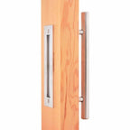 Stainless Swiss Rod Barn Door Handle & Flush Pull Set - Sliding Barn Door Hardware by RealCraft