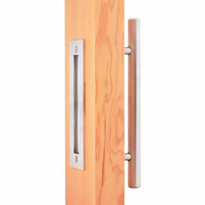 Stainless Swiss Rod Barn Door Handle & Flush Pull Set - Sliding Barn Door Hardware by RealCraft