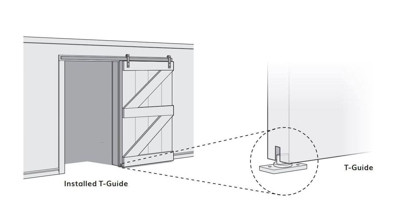 T-Guide Sliding Barn Door Floor Guide - Sliding Barn Door Hardware by RealCraft