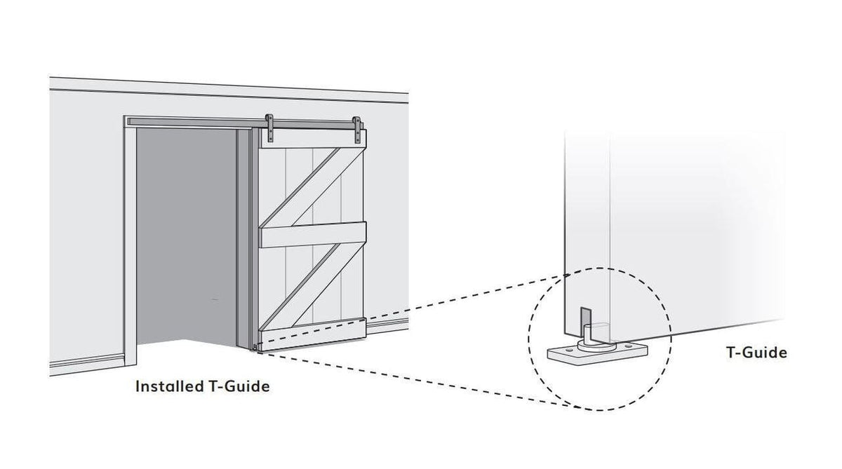 T-Guide Sliding Barn Door Floor Guide - Sliding Barn Door Hardware by RealCraft