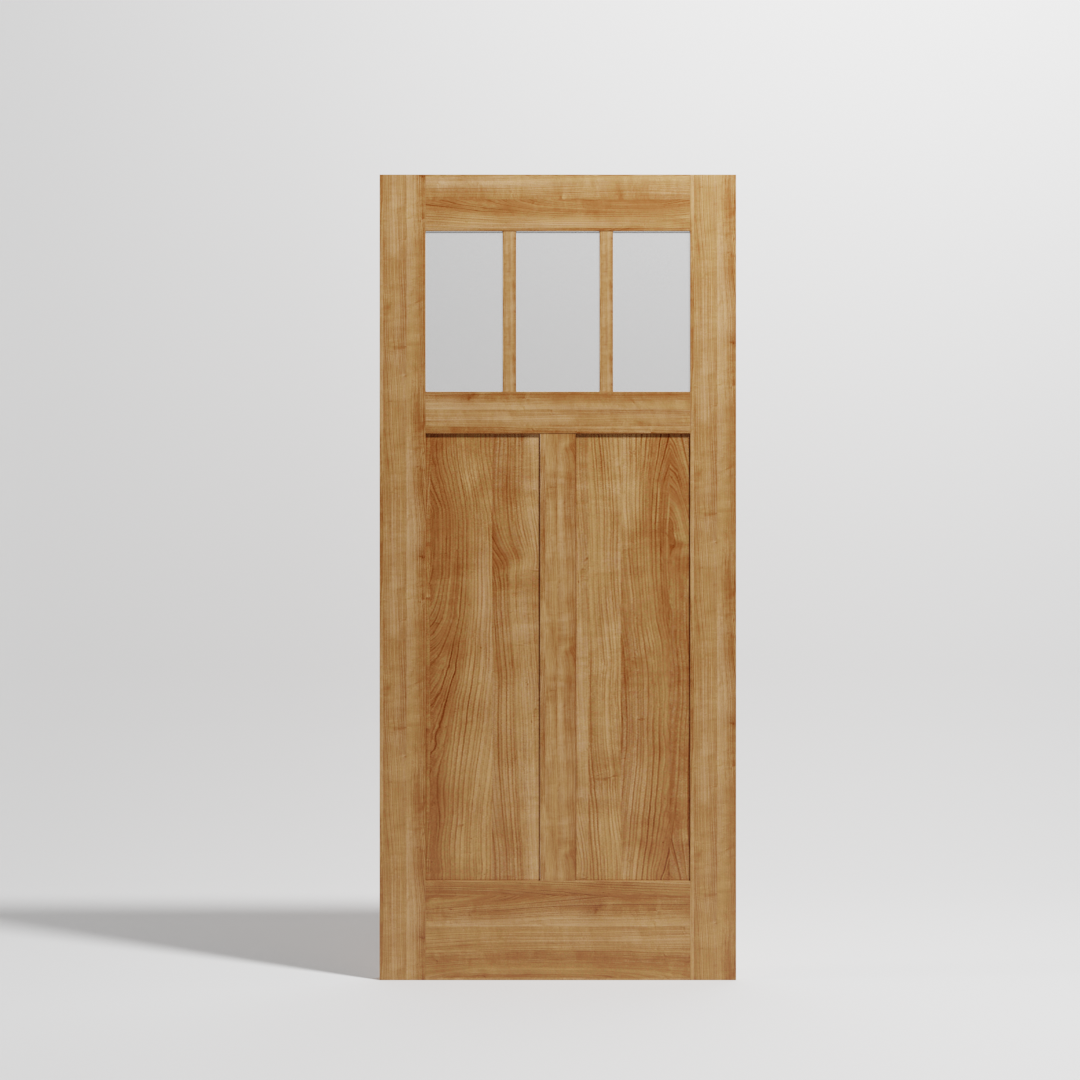 Craftsman Triple Lite Swinging Barn Door slab - Design by RealCraft