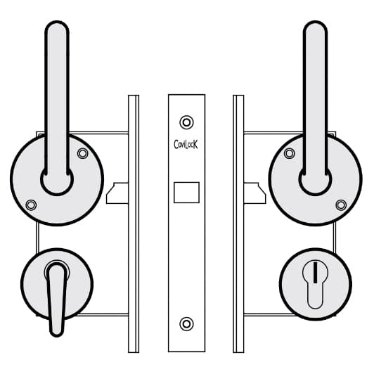 CL100 ADA Lever Sliding Door Handle With Lock