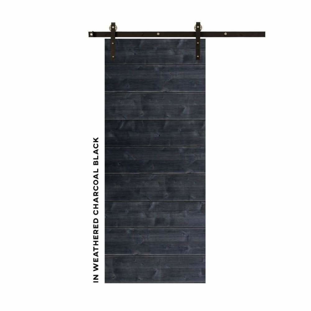 Weathered Horizontal Sliding Barn Door Kit - Sliding Barn Door Hardware by RealCraft