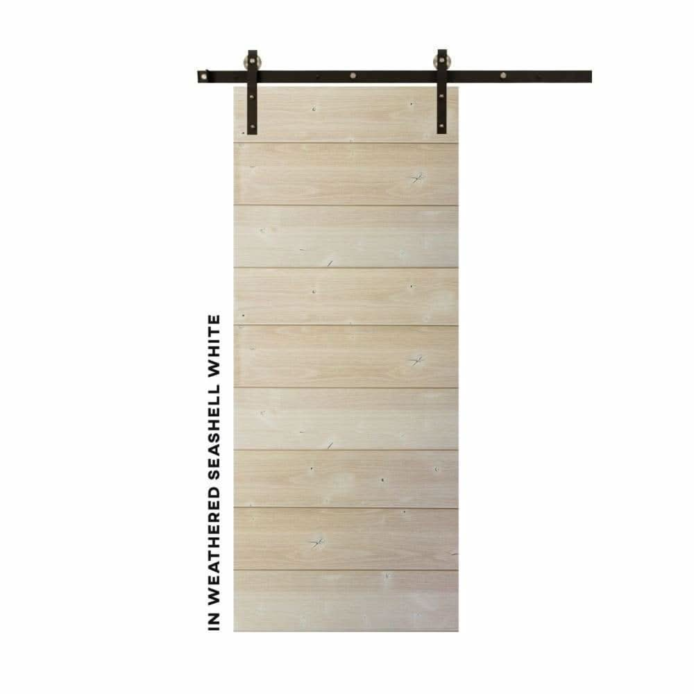 Weathered Horizontal Sliding Barn Door Kit - Sliding Barn Door Hardware by RealCraft