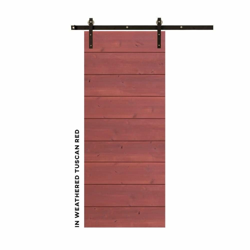 Weathered Horizontal Sliding Barn Door Kit - Sliding Barn Door Hardware by RealCraft