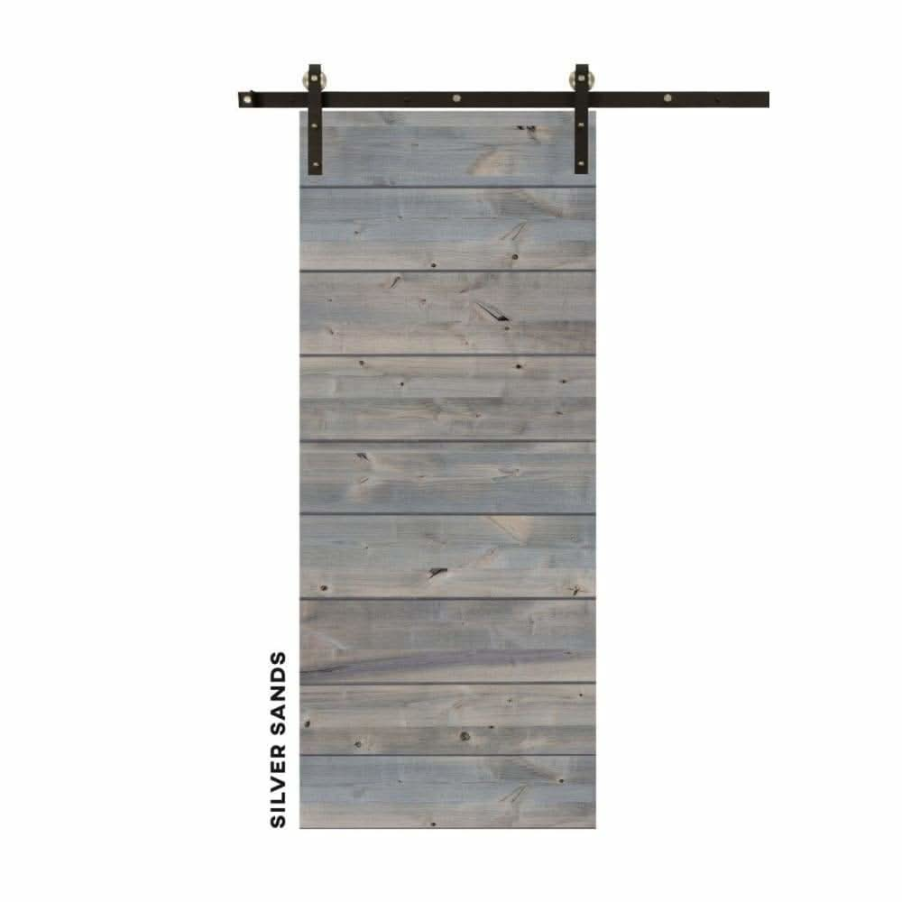 Weathered Horizontal Sliding Barn Door Kit - Sliding Barn Door Hardware by RealCraft