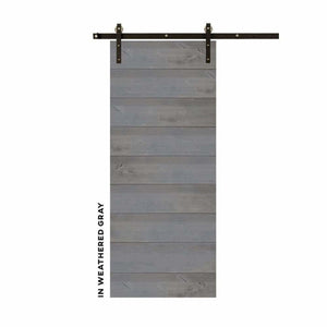 Weathered Horizontal Sliding Barn Door Kit - Sliding Barn Door Hardware by RealCraft