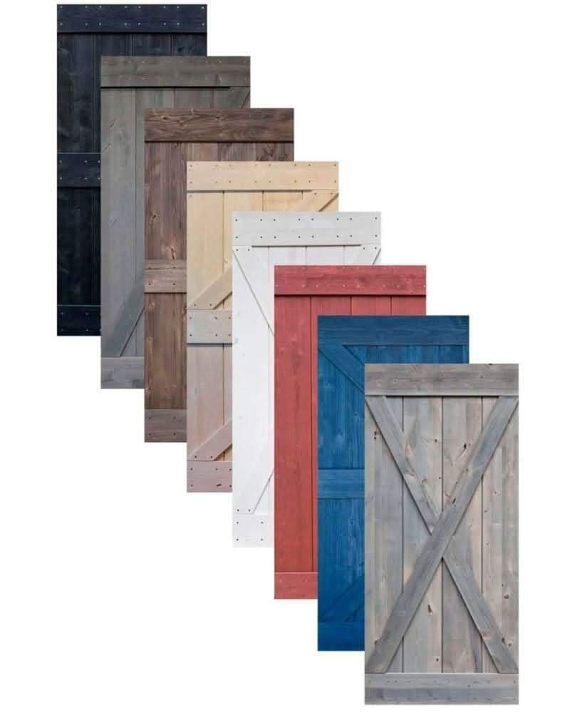 Weathered Wood Sliding Farmhouse Door